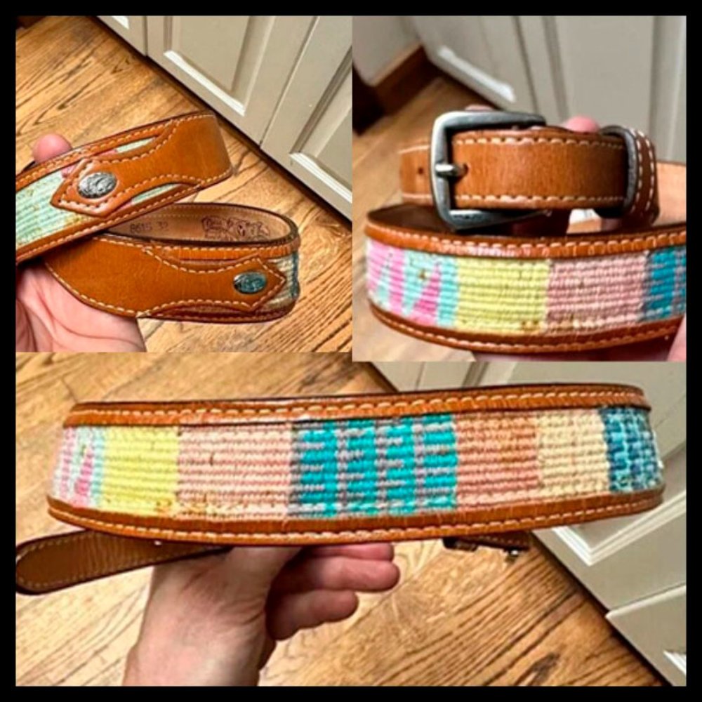 CIRCLE OF YOAKUM HANDMADE LEATHER AND WOVEN BELT